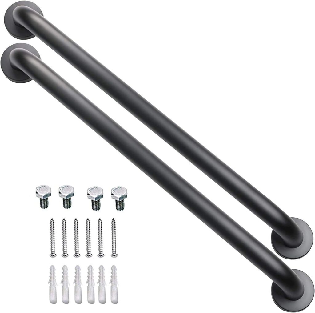 2 Pack 24 Inch Satin Brush Nickel Shower Grab Bar - 1.25 Diameter,ZUEXT Stainless Steel Bathroom Grab Bar, Bath Balance Bar,Safety Hand Rail Support, Handicap Injury Elderly Senior Assist Bath Handle