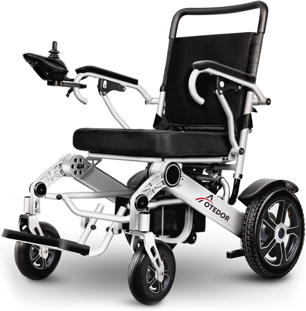 25 Miles Long Travel Range, Aotedor Electric Wheelchair for Adults Intelligent Power Wheelchairs Lightweight Foldable All Terrain Motorized Wheelchair for Seniors Compact Portable Airline Approved