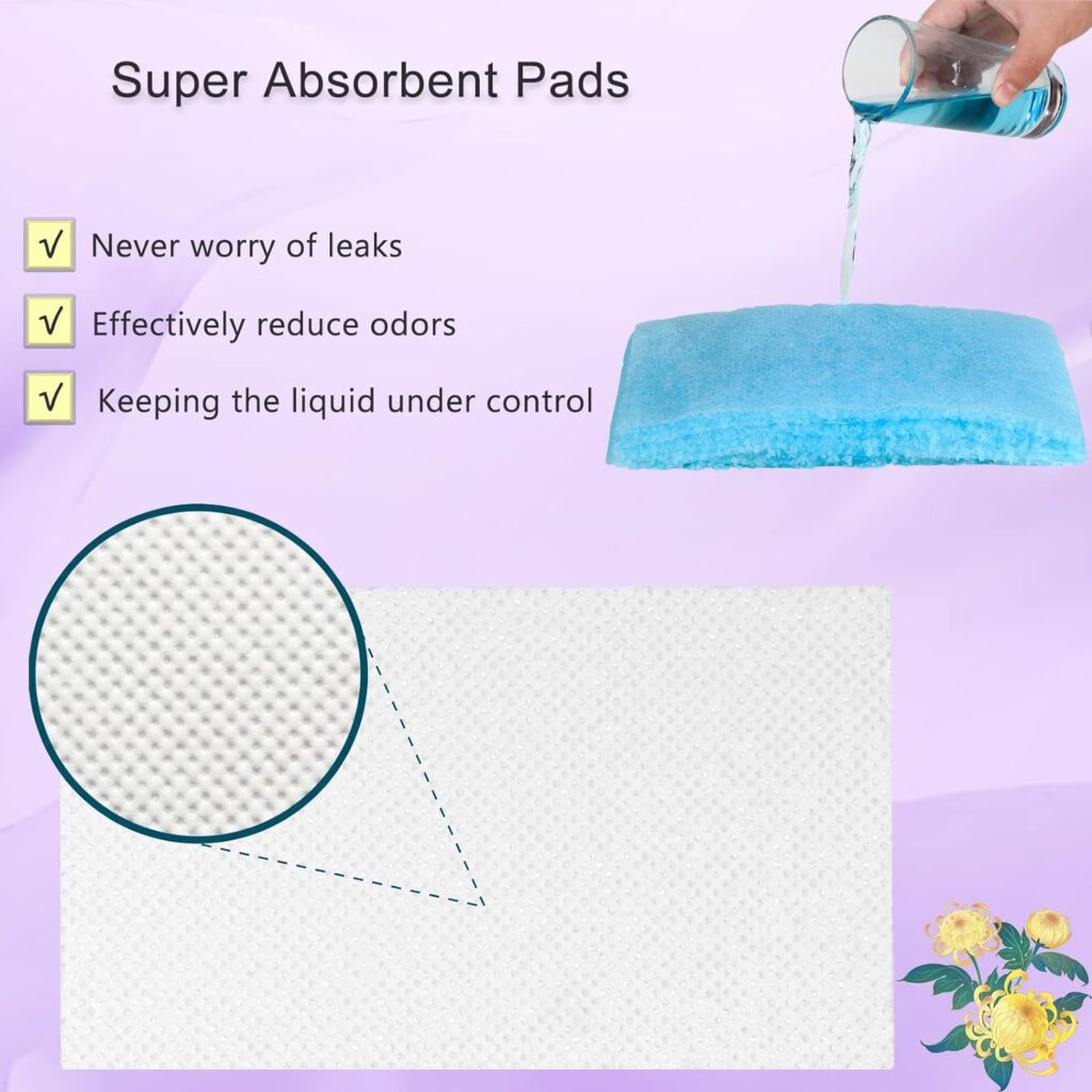 Aezdoa Commode Liners with Absorbent Pads,40 Strong Portable Bedside Commode Liners and 40 Super Absorbent Pads, Commode Liners for Bedside Toilet Chair Buckets Bedpans, Easy for Seniors Disabled