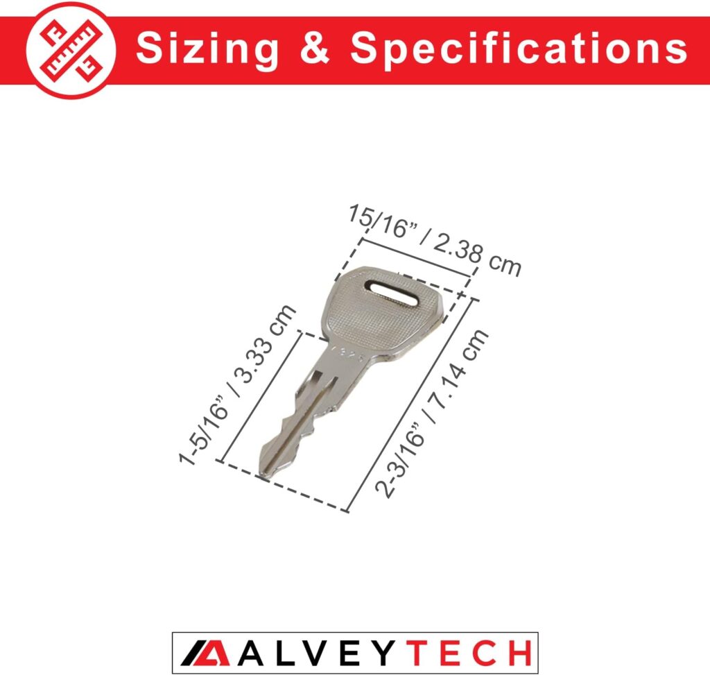 AlveyTech Replacement Scooter Key - for ActiveCare/Drive Osprey 4410, Pilot 2310/2410, Prowler 3310/3410, Spitfire 1310/1410 4-Wheel Power Mobility Electric Travel Medical Scooters for Seniors/Adults