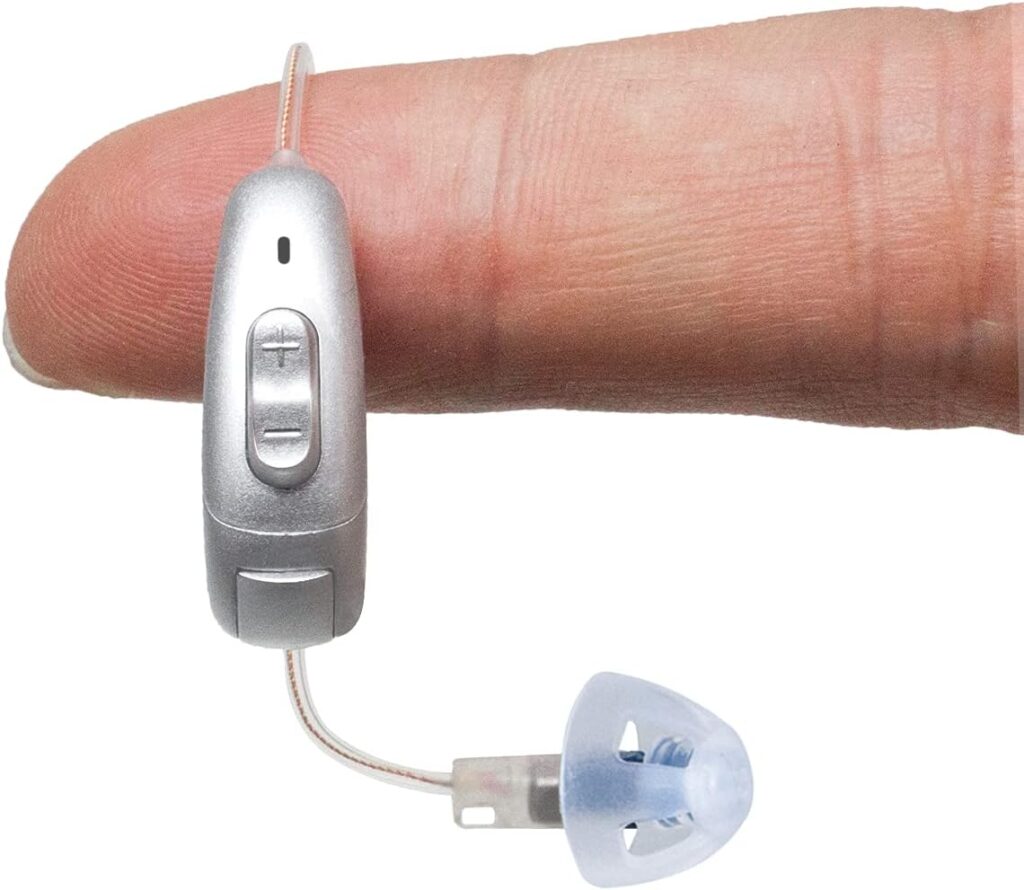 BLJ Hearing Aid for Adults and Seniors, Invisible Digital Hearing Aid to Assist Hearing, Lightweight with Noise Reduction and Feedback Cancelling (Blue-Left Ear)