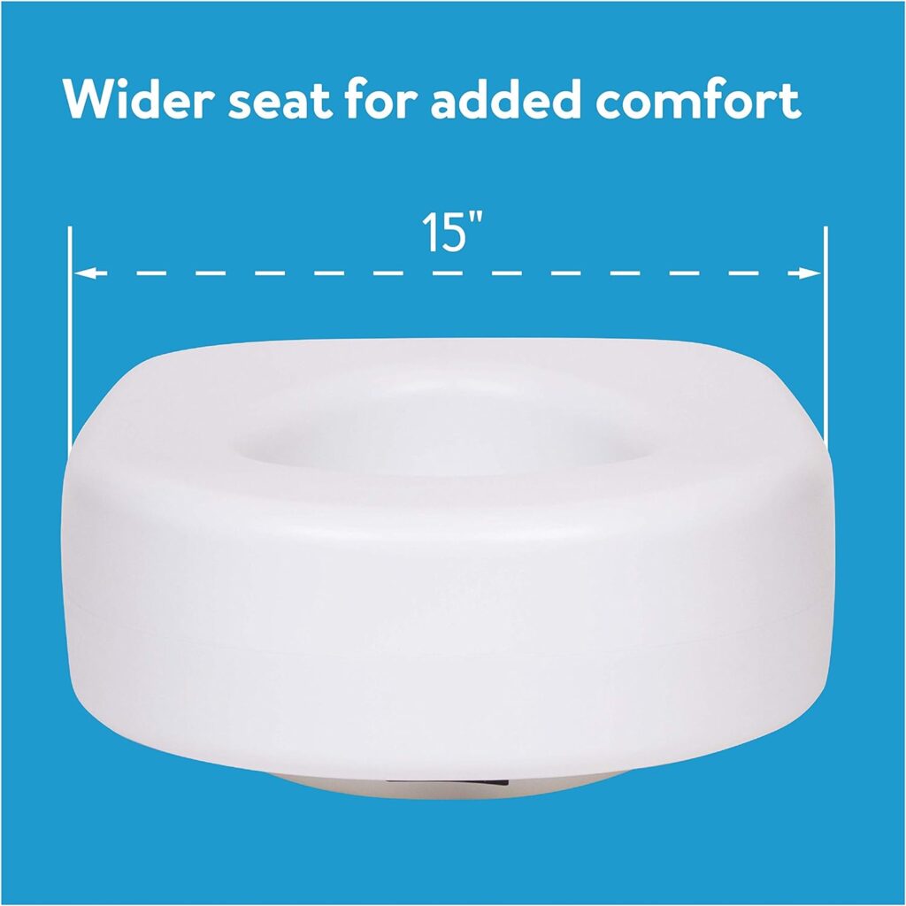 Carex Toilet Seat Riser - Adds 5 Inch of Height to Toilet - Raised Toilet Seat With 300 Pound Weight Capacity - Slip-Resistant (White)