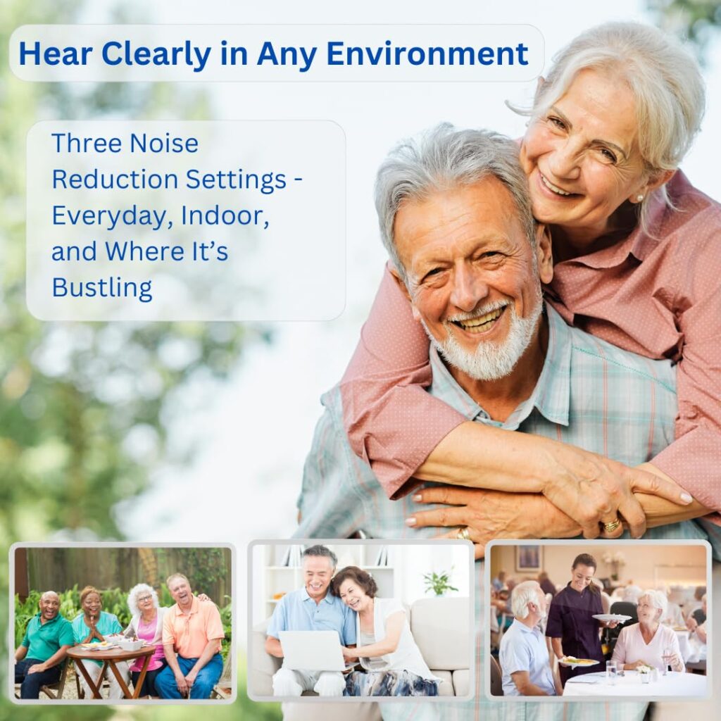 Clarity Audiology Rechargeable Hearing Aids for Seniors, Noise Cancelling, Wireless Charging Case, Comfortable and Discreet Receiver in Canal (RIC) Design