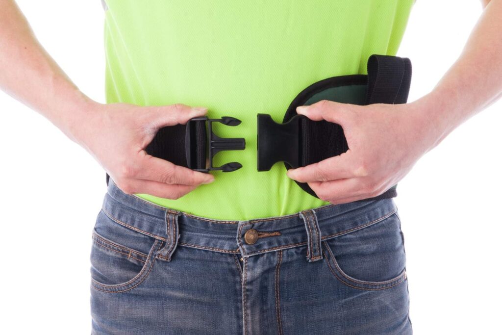 COWCOW Padded Gait Belt with 4 Handles and Quick Release Buckle 5.5 inchs(Green, M/28inches-48inches)