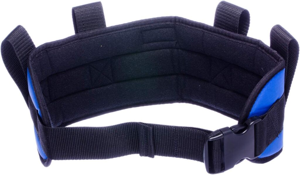 COWCOW Padded Gait Belt with 4 Handles and Quick Release Buckle 5.5 inchs(Green, M/28inches-48inches)