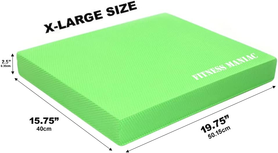 FITNESS MANIAC Balance Pad, X Large Balance Trainer for Stability - Balance Board for Rehab, Foam Mat for Physical Therapy, Kneeling Pad Foam Padding Thick Cushion 19.75 X 15.75