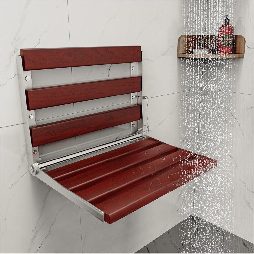 Fumingpal Folding Shower Seat Wall Mounted - 16(Actual:15.7) Stainless Steel Shower Bench Seat, Home Care Foldable Shower Chair for Seniors, Disables, Pregnants, Load of 350lbs