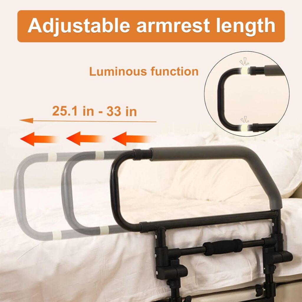 Gribouillage SturdyGuard Bed Rail for Seniors - Secure Bedside Assist - Prevent Falls with Our Foldable Bed Rail - Reliable Senior Bed Support, Model 504E