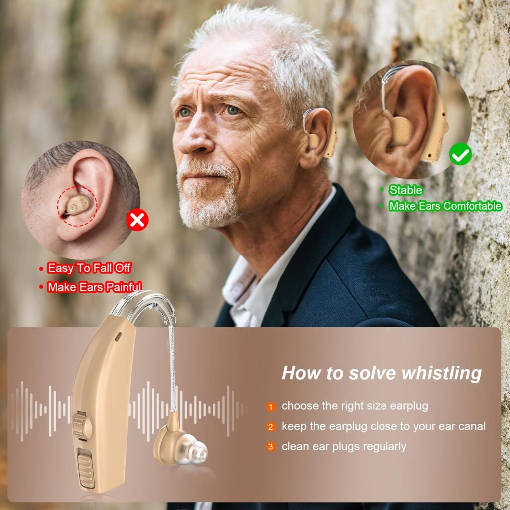 Hearing Aids for Senior, ShinePick Rechargeable Hearing Aids with Noise Cancelling,Upgraded Hearing Amplifier for Hearing Loss Personal Sound Assist Devices with Volume Control