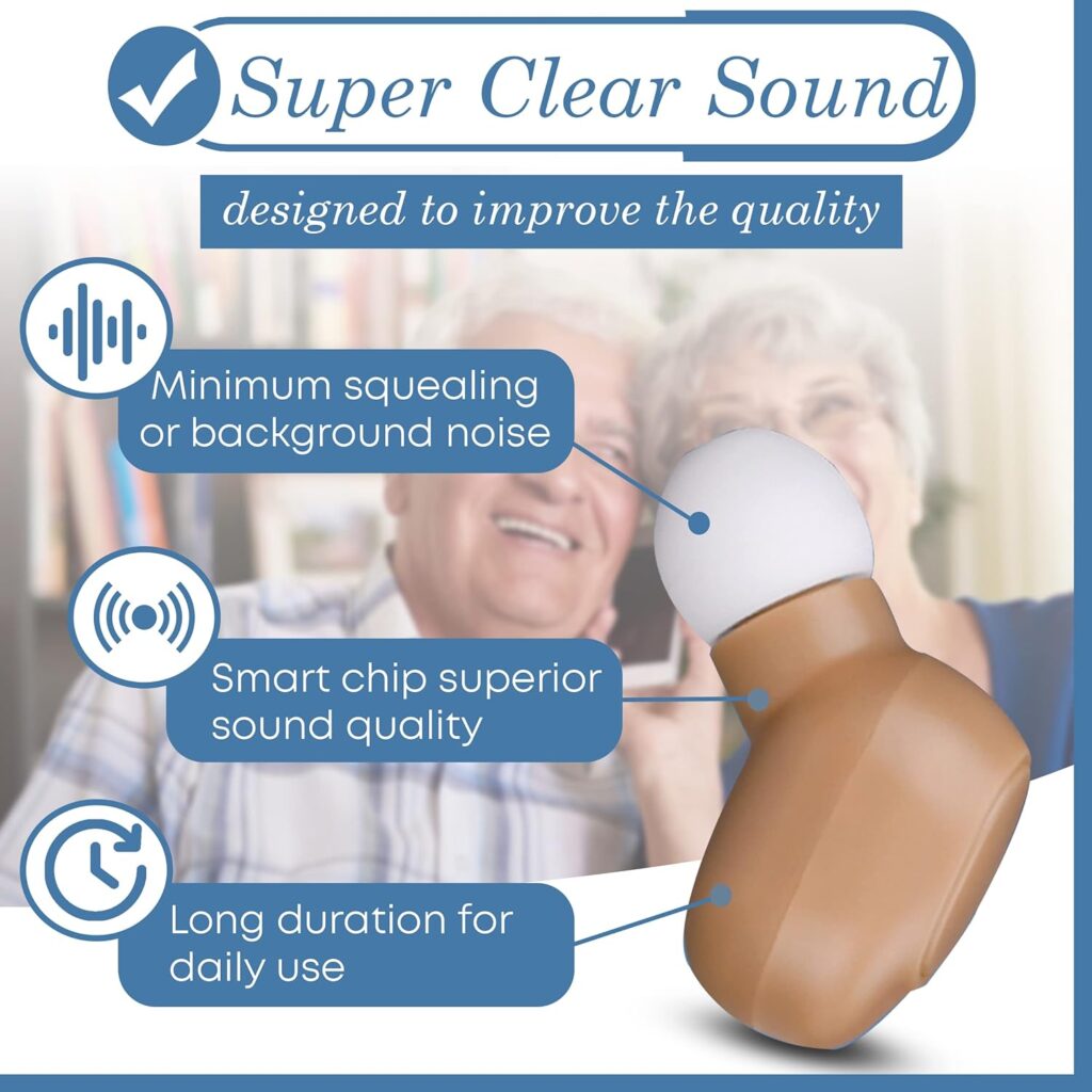 Hearing Aids for Seniors, Rechargeable Hearing Amplifier with Noise Canceling, Digital Hearing Assist Devices with Volume Control and Charging Case