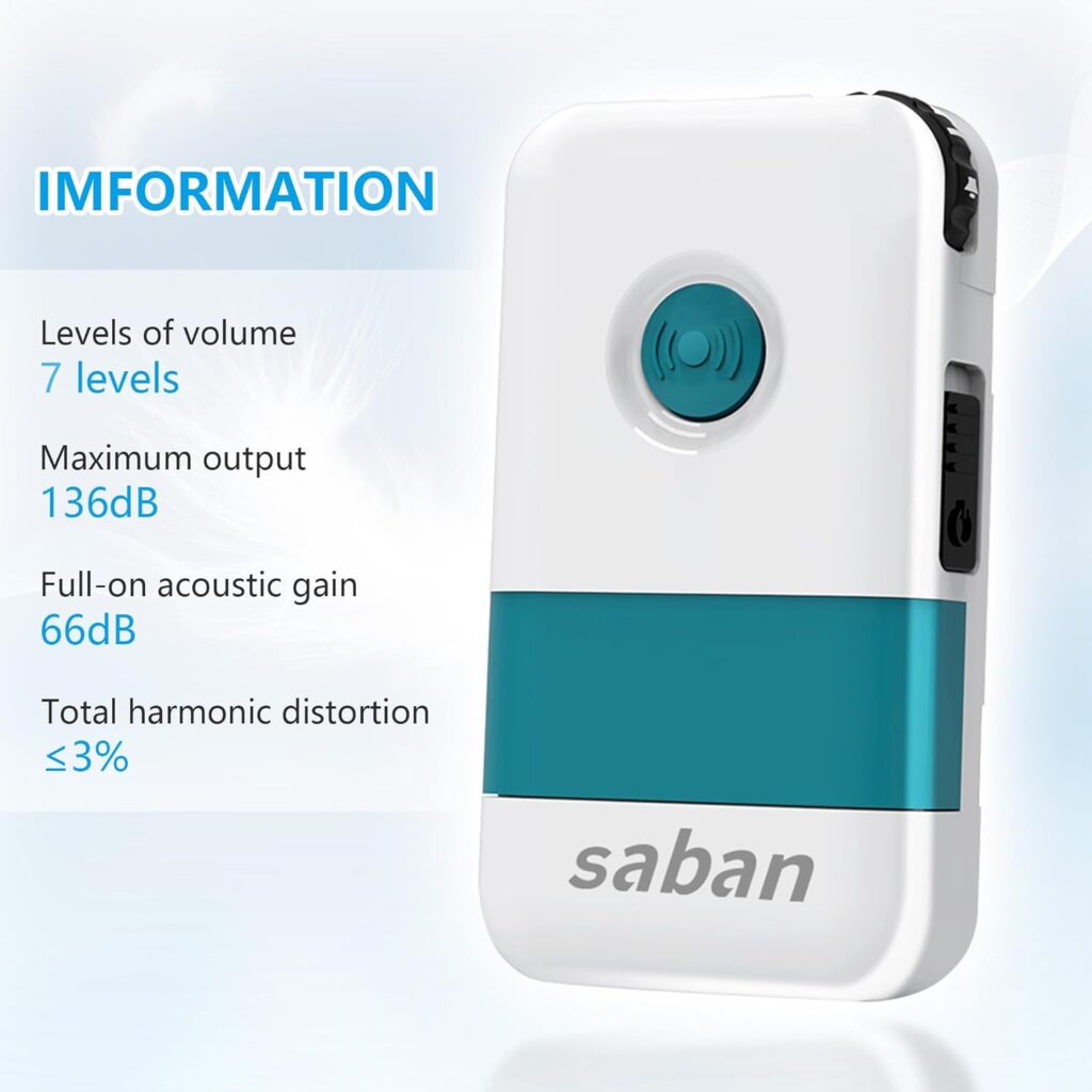 Hearing Aids for Seniors - Saban Hearing Amplifier 66db Gain Rechargeable Hearing Aids suitable for Mild-to-Profound Hearing Loss