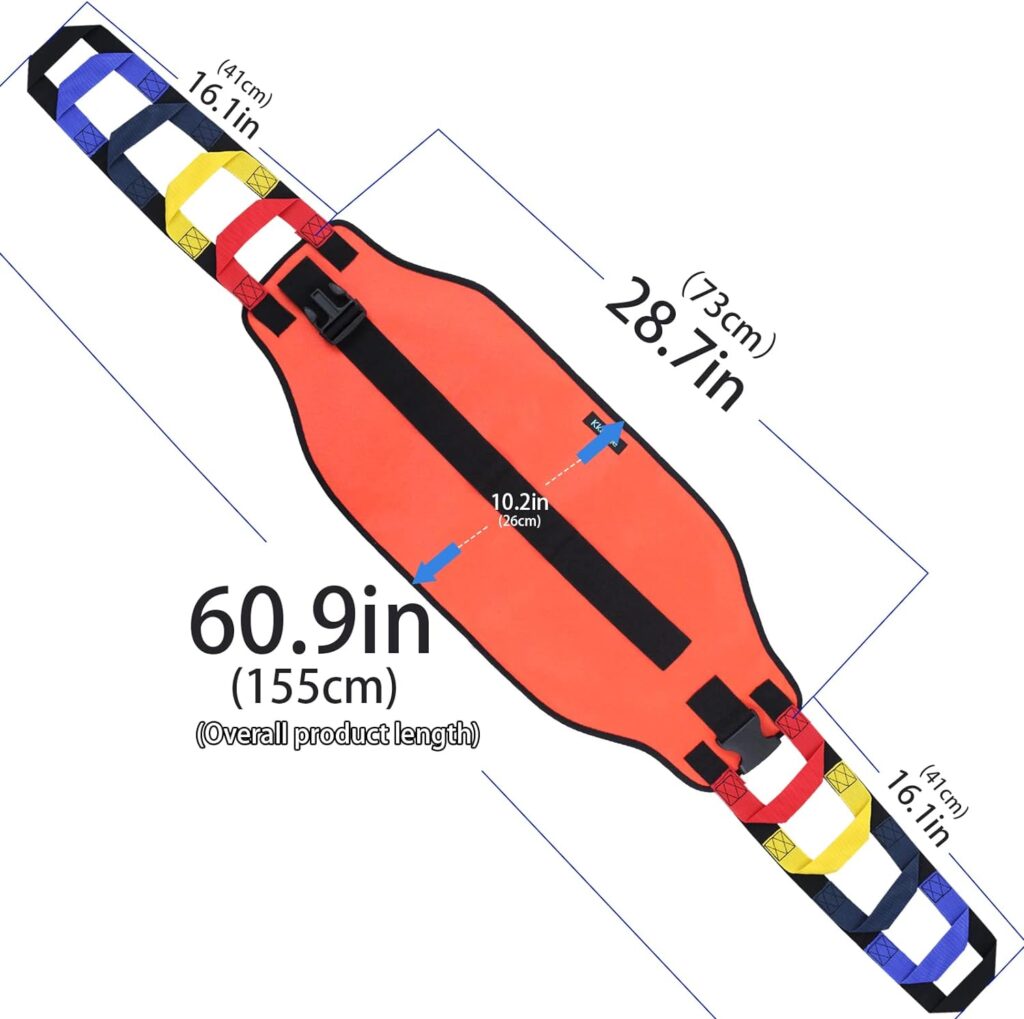 Leetye Mei Transfer Sling for Lifting Seniors,Transfer Belt with Widened Back Curve Design, Transfer Boards for Bedridden Patient, Bed Assist Handle, Back Lift Belt for Patient Care (Orange)