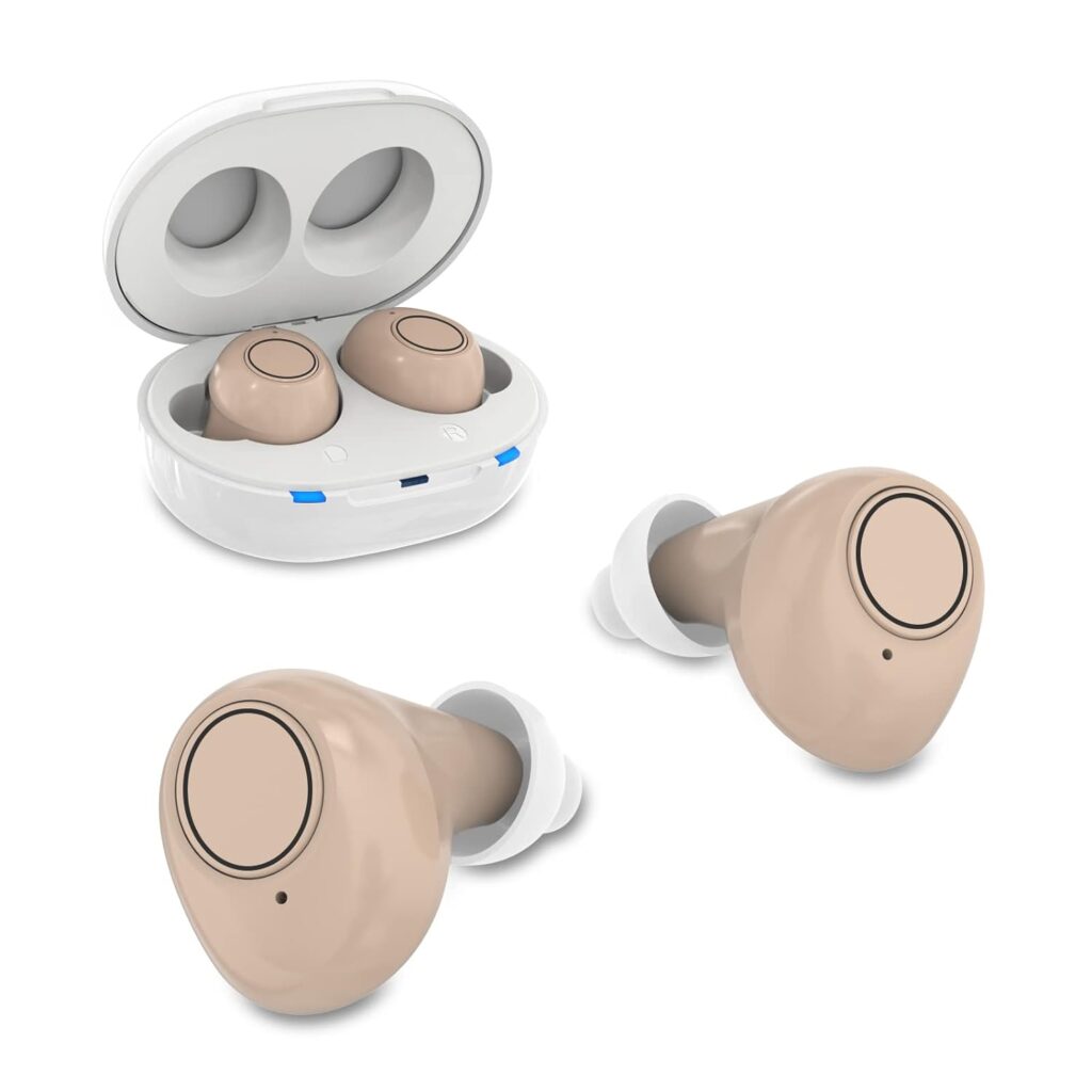 Lentorgi Hearing Aids for Seniors, Mini ITE Rechargeable Hearing Aids with Noise Cancelling, All Day Comfort Digital Hearing Amplifier for Mild to Moderate Hearing Loss Adults