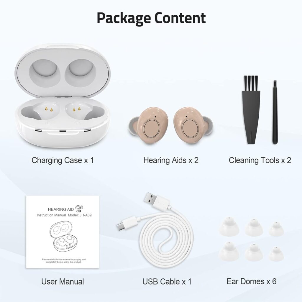 Lentorgi Hearing Aids for Seniors, Mini ITE Rechargeable Hearing Aids with Noise Cancelling, All Day Comfort Digital Hearing Amplifier for Mild to Moderate Hearing Loss Adults