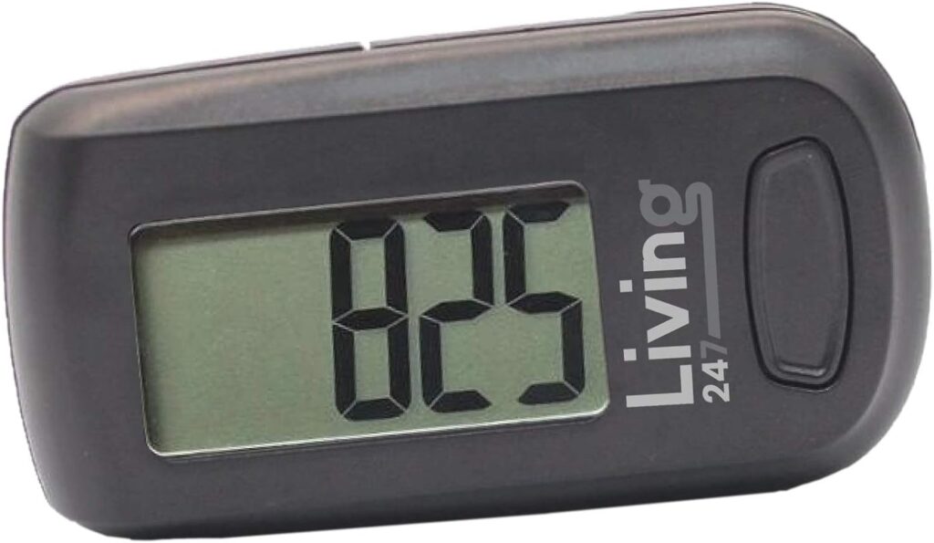 Living247 FitStep 3D Pedometer for Seniors, Easy to Use One Button Step Counter Step Tracker