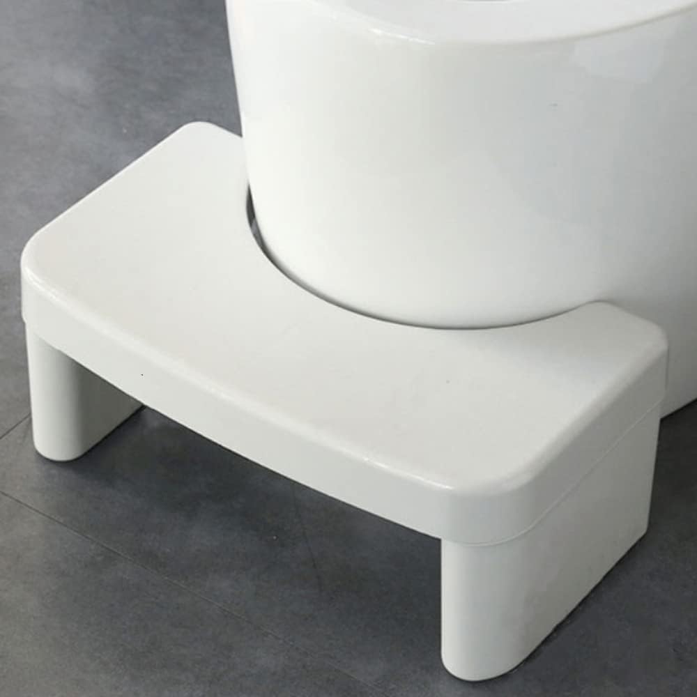 Mumuvou Squatting Toilet Stool,7 Inch Bathroom Stool Toilet Potty Stool for Adult,Non-Slip Toilet Assistance Poop Stool for Kids and Seniors White