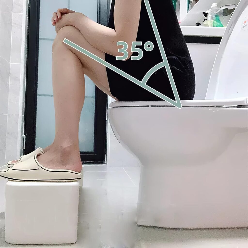 Mumuvou Squatting Toilet Stool,7 Inch Bathroom Stool Toilet Potty Stool for Adult,Non-Slip Toilet Assistance Poop Stool for Kids and Seniors White