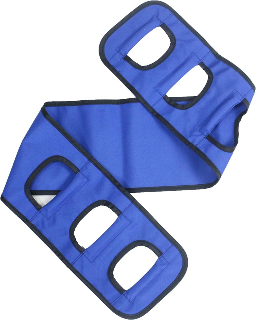 Obbomed MB-2920 Patient Lift Transfer Sling Gait Belt with Handle, Medical Nursing Safety Assist Device for Moving Seniors, Turner Elderly Disabled, bariatric Handicap, Blue, Size : 46.5” x 7.1”