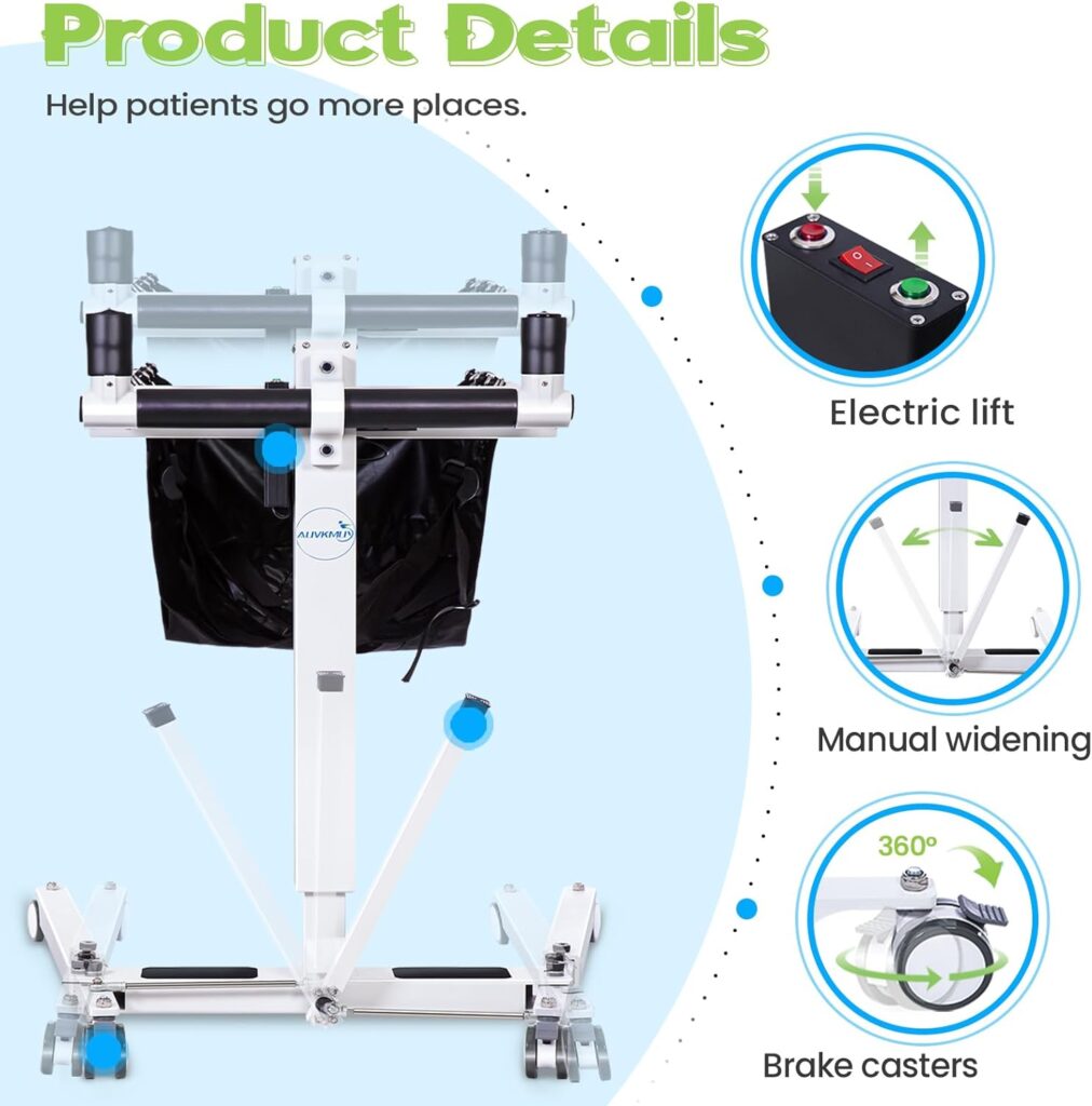 Patient Lift Transfer Chair,Portable Electric Patient Lift for Home,Folding Patient Lift for Car, Wheelchair Lift Aid Lift Chairs,Transfer Chairs for Seniors/Handicap-Max Load 290lb