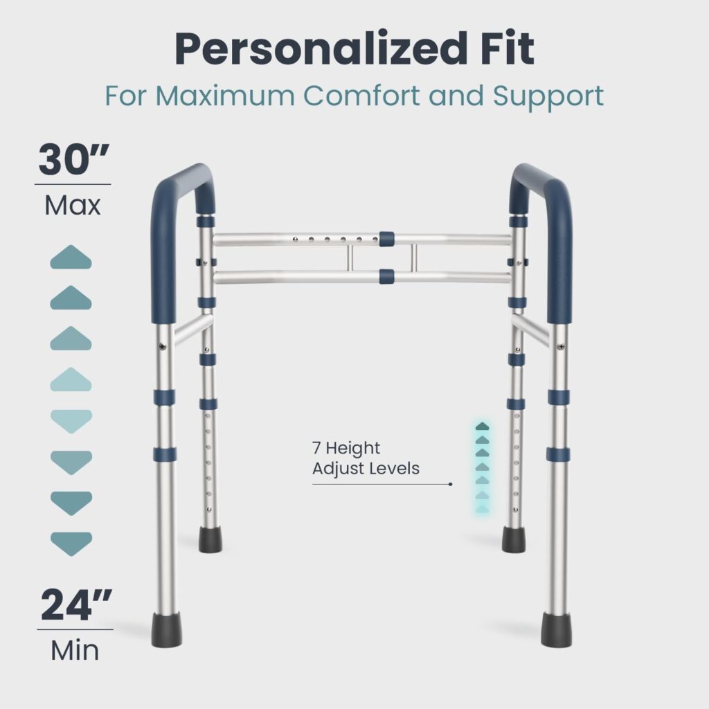 PELEGON Toilet Safety Rails (350 lb) - Adjustable Toilet Safety Frame  Rails, Toilet Safety Rail for Elderly Adults, Toilet Handles for Seniors, Toilet Bars for Elderly, Disabled  Handicap