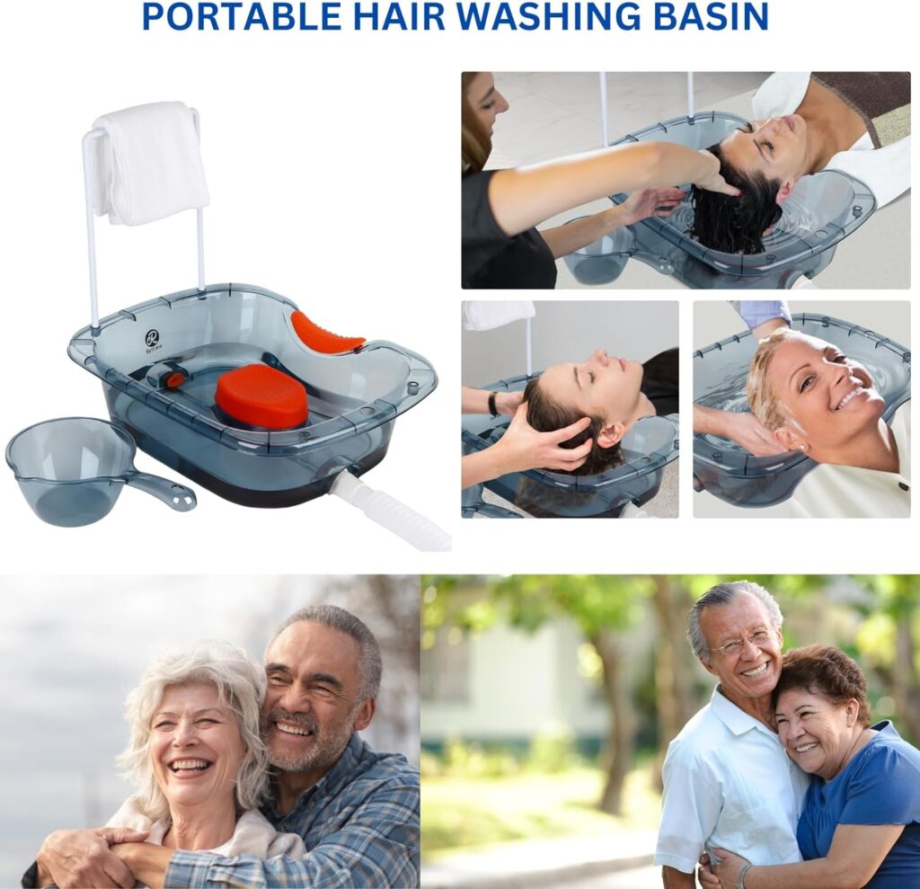 Retrona Hair Washing Basin for Bedridden - Portable Shampoo Bowl and Basin at Home for the Elderly - Hair Washing Tray for Seniors and Disabled Patients in Bed