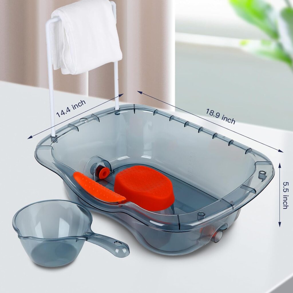 Retrona Hair Washing Basin for Bedridden - Portable Shampoo Bowl and Basin at Home for the Elderly - Hair Washing Tray for Seniors and Disabled Patients in Bed