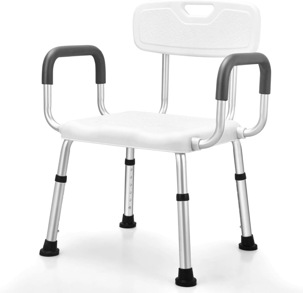 Sangohe Shower Chair for Inside Shower - Heavy Duty Shower Seat with Armrest and Back - Shower Chair for Elderly Adults - Shower Seats for Elderly - Shower Chair for Bathtub, 796B