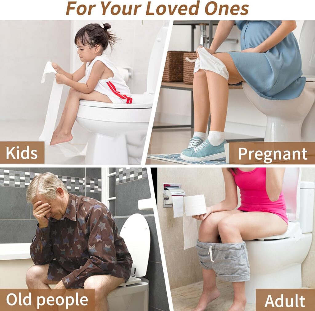 Squatting Toilet Stool for Adults, 8 Bathroom Non-Slip Toilet Potty Foot Stool for More Stability and Safety, 350 Lbs Capacity Squat Toilet Assistance Step Stool - Kids Adults Seniors Healthy Gifts