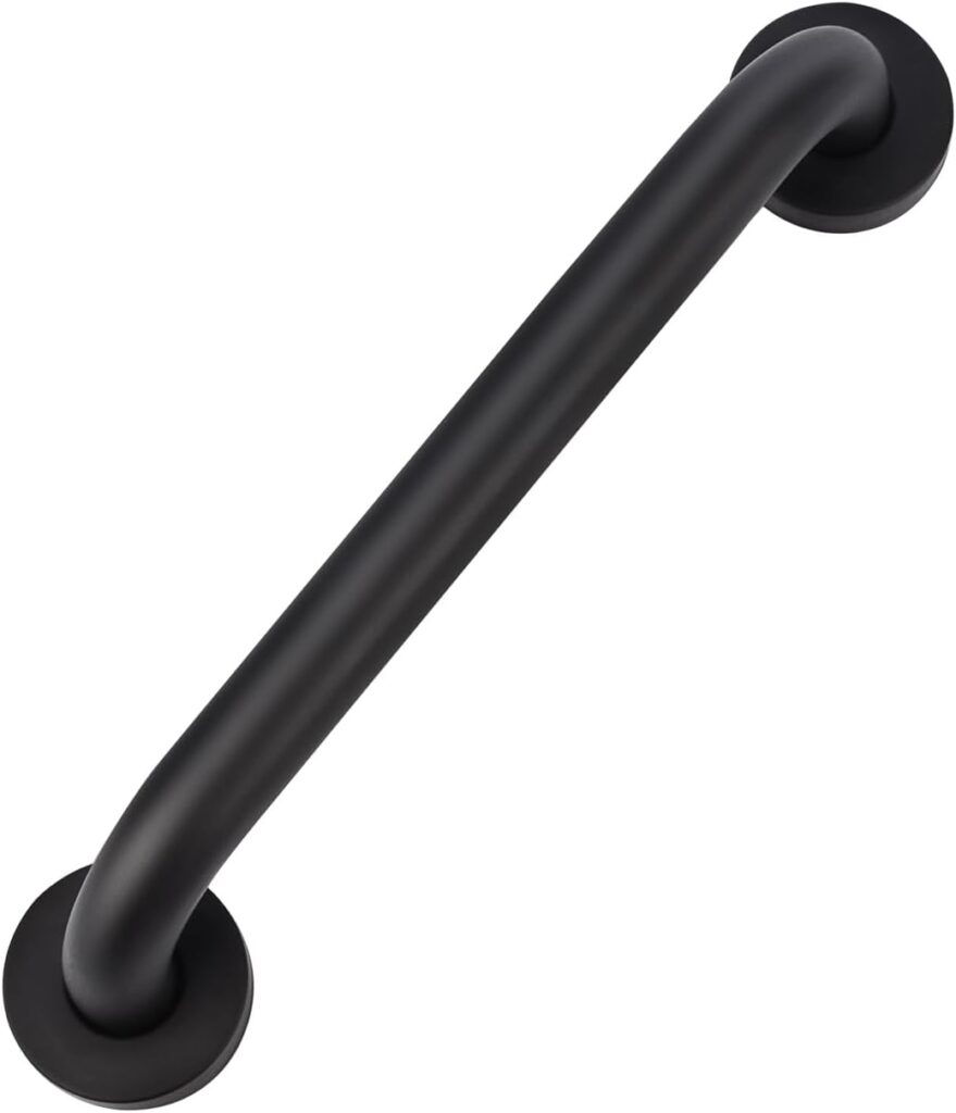 supregear Grab Bars for Bathroom, 28 Inch Length Black Shower Safety Grab Bar, 1 Inch Diameter 201 Stainless Steel Anti-Slip Handle for Senior, Elderly, Handicap