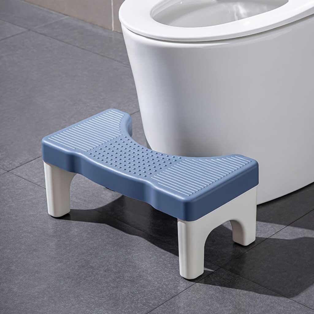 Toilet Stool Poop Stool for Adults and Children, 7 Portable Plastic Squatty Potty for Squatting Posture, Non-Slip Poop Foot Stool for Bathroom, Healthy Gift for Seniors and Kids, Easy to Wash (Blue)