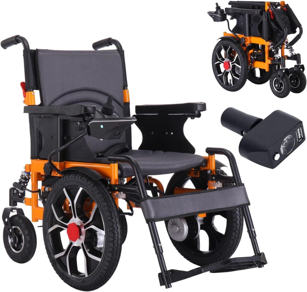 Tripaide 3In1 Lightweight Electric Wheelchair Foldable with 50cm Wide Seat Support 260lbs, All Terrain Power Motorized Wheelchairs for Adults and Seniors