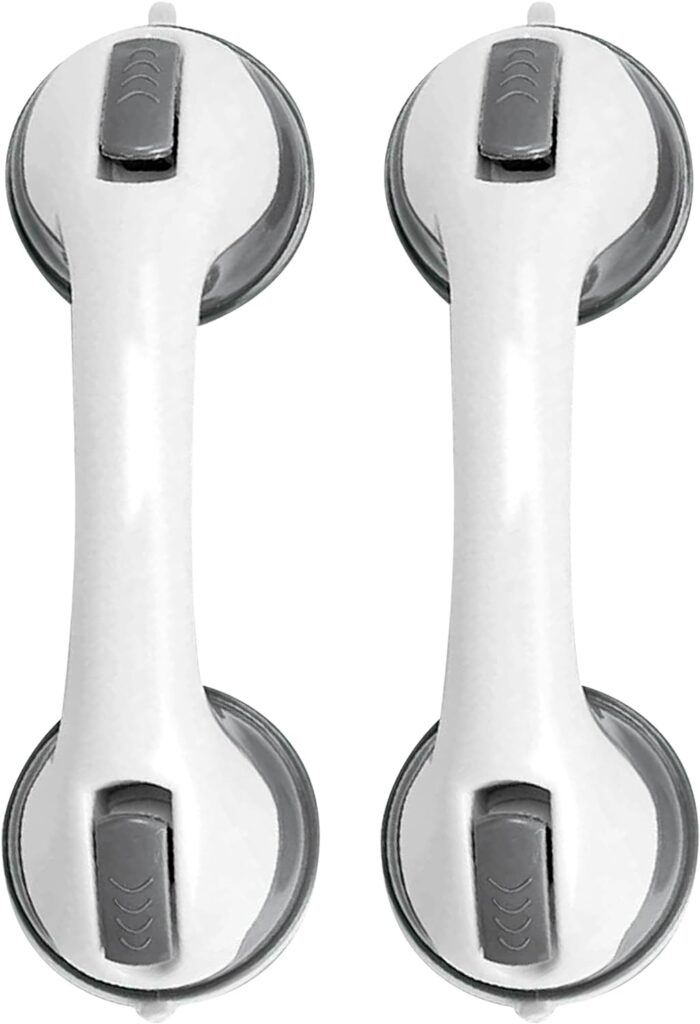 UNUQE Shower Grab Bars, Shower Handles, 12 inch Bath Safety Suction Grab Bars Bathtub Accessory, Balance Assist for Bathroom, Seniors Elderly Handicap and Children, Portable and Rapid Release (2 Pack)