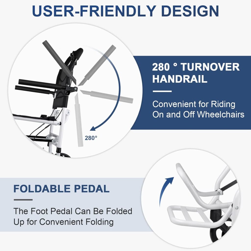 WEYRAL Worlds Lightest (Only 16lbs) Portable Transit Travel Wheelchair, Folding Transport Wheelchairs for Adults and Seniors Support 220lbs, Lightweight Aluminum Wheelchair for Elderly