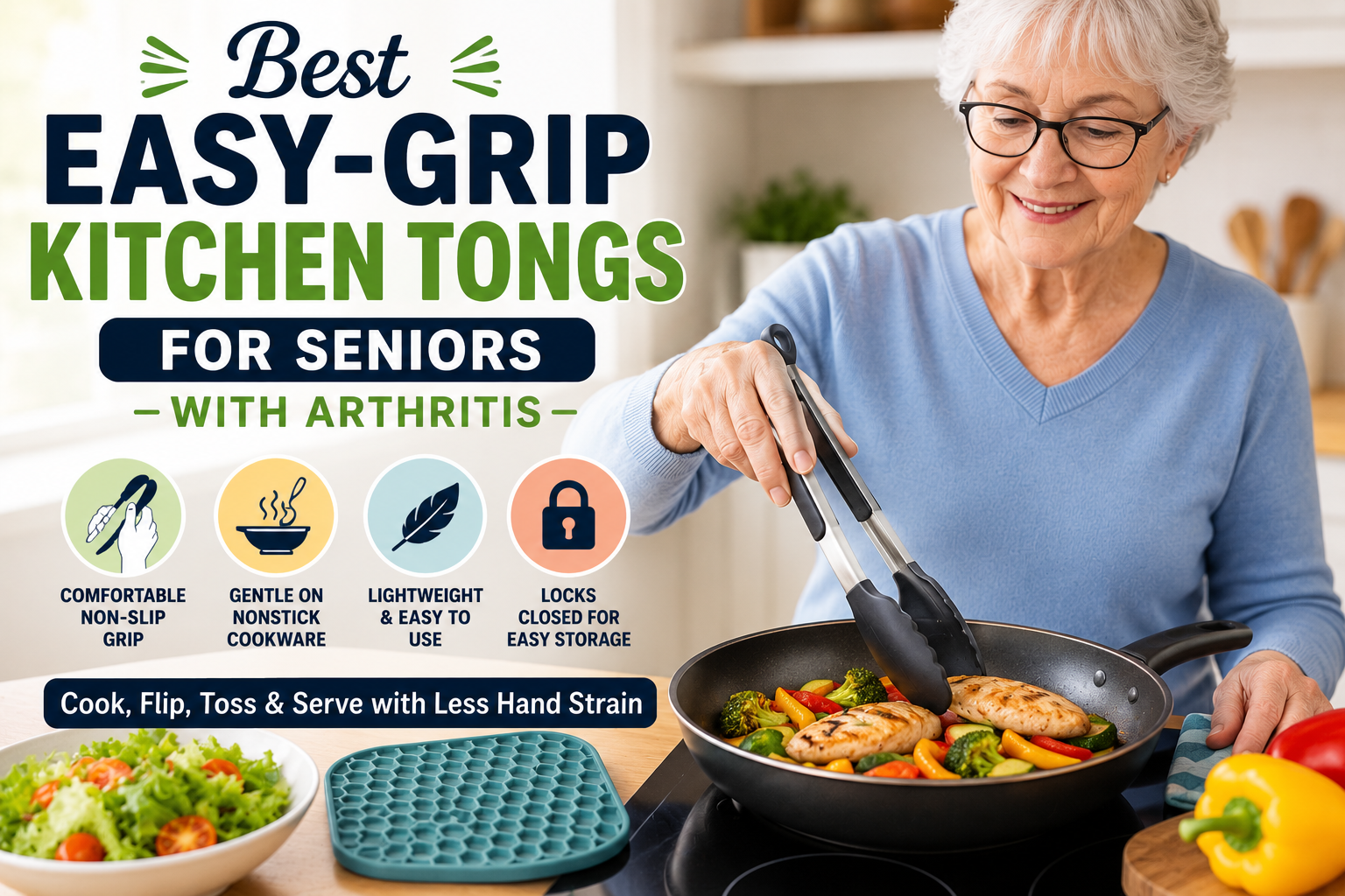 Best Easy-Grip Kitchen Tongs for Seniors with Arthritis