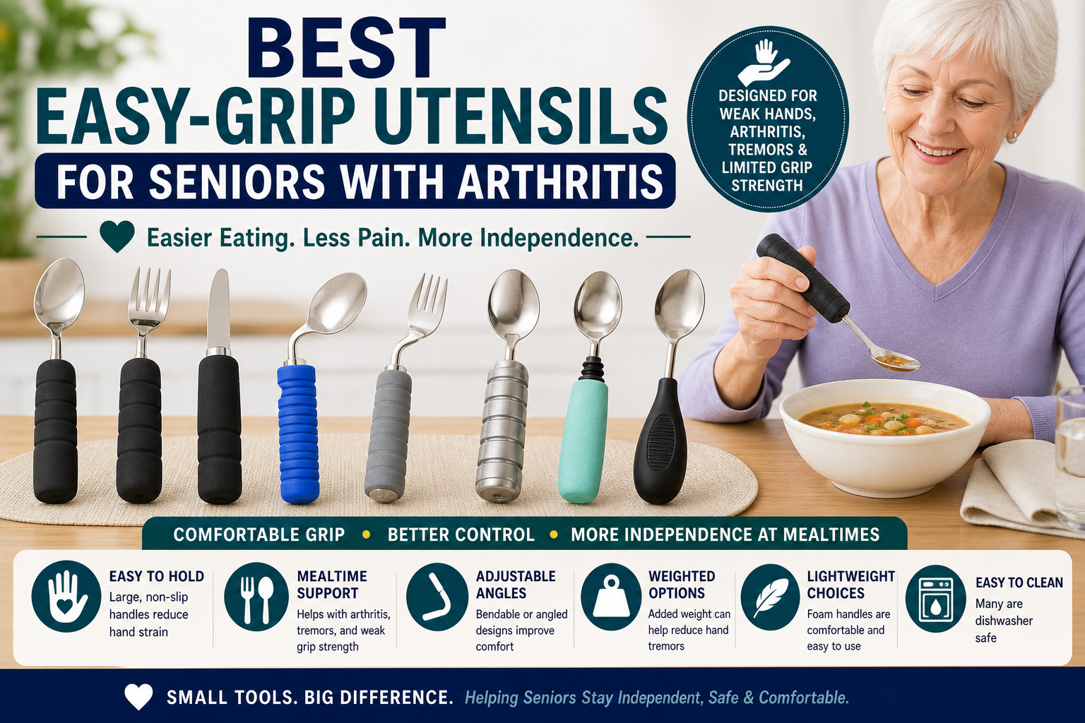 Best Easy-Grip Utensils for Seniors with Arthritis