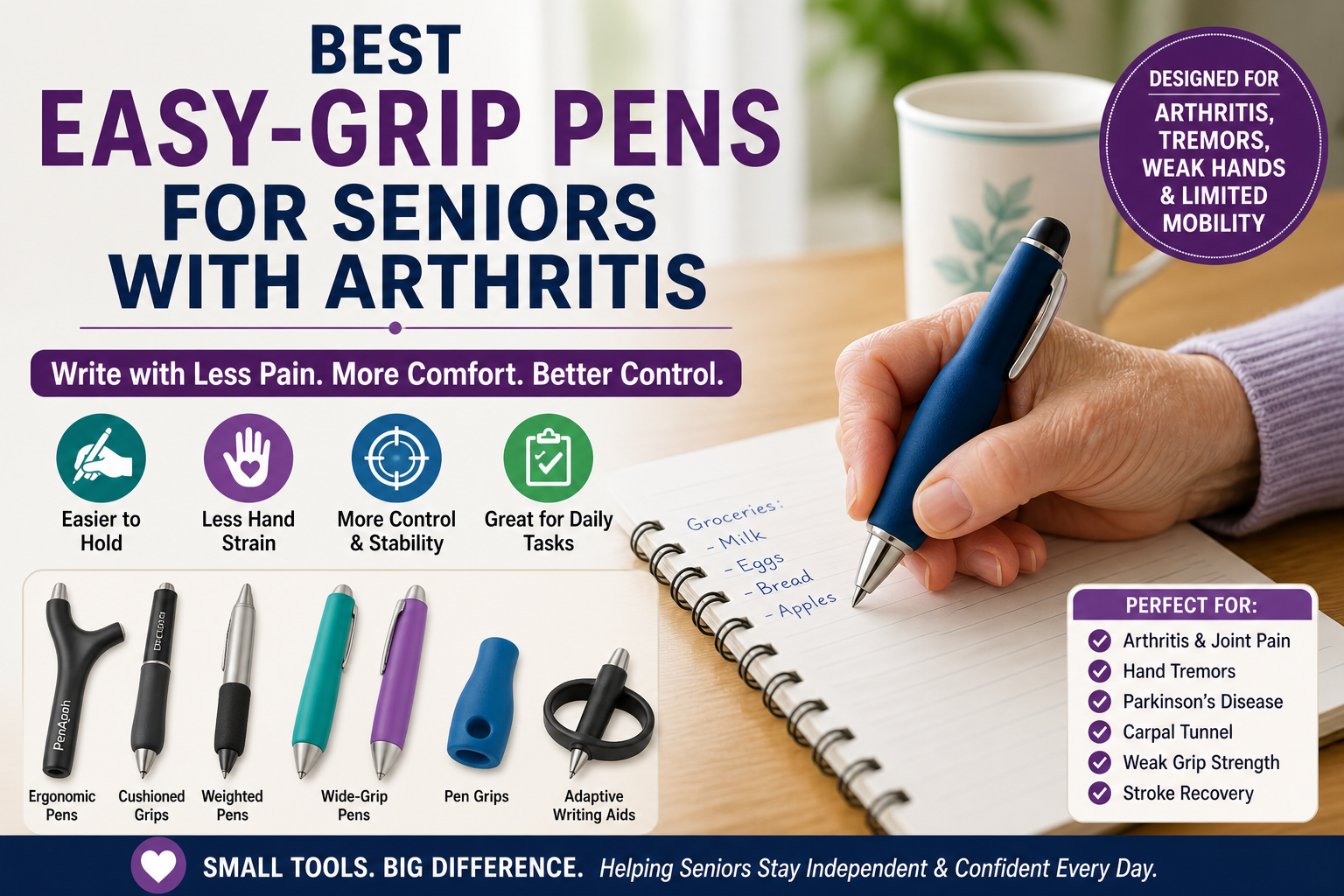 Best Easy-Grip Pens for Seniors with Arthritis