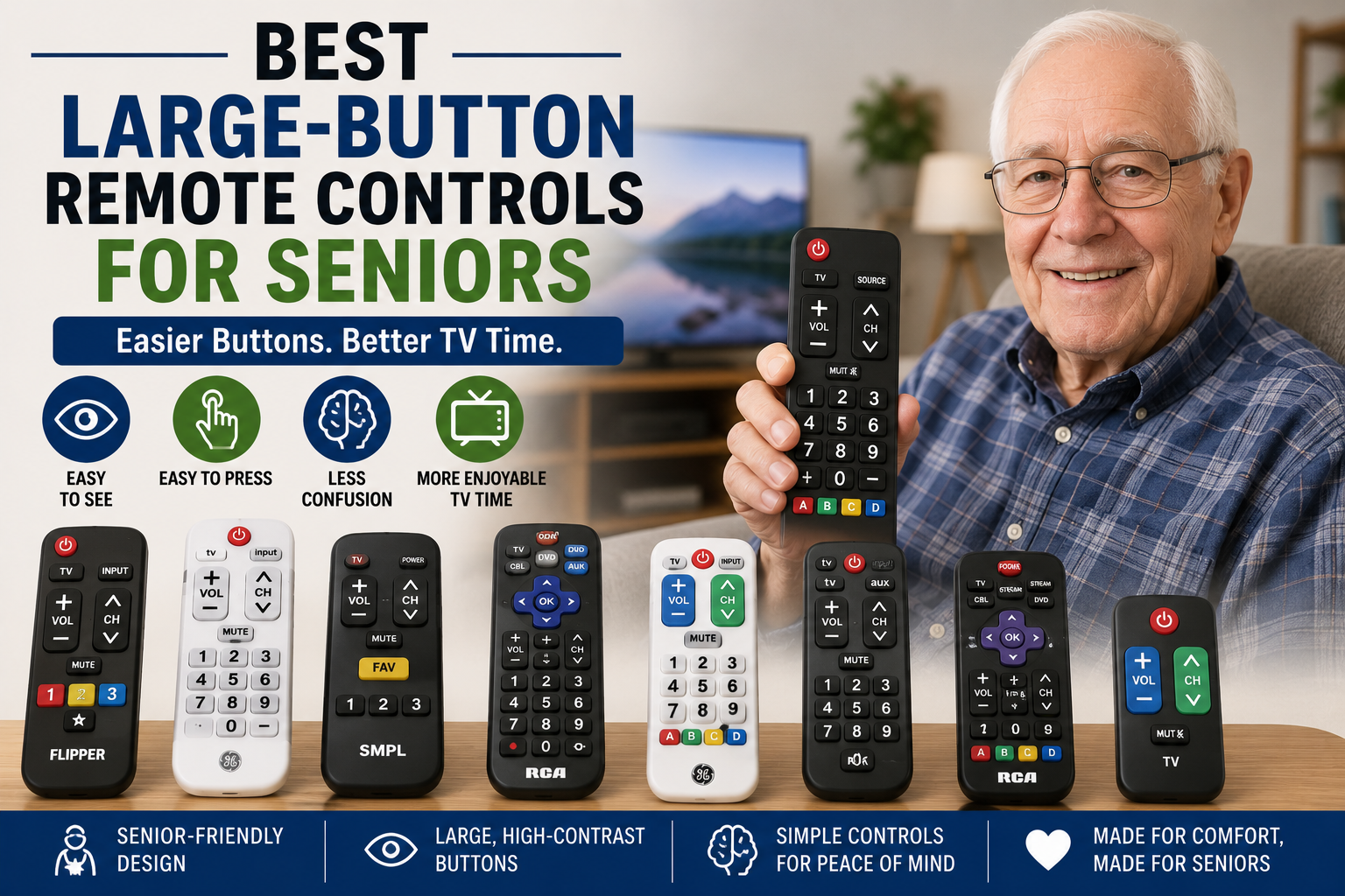Best Large-Button Remote Controls for Seniors