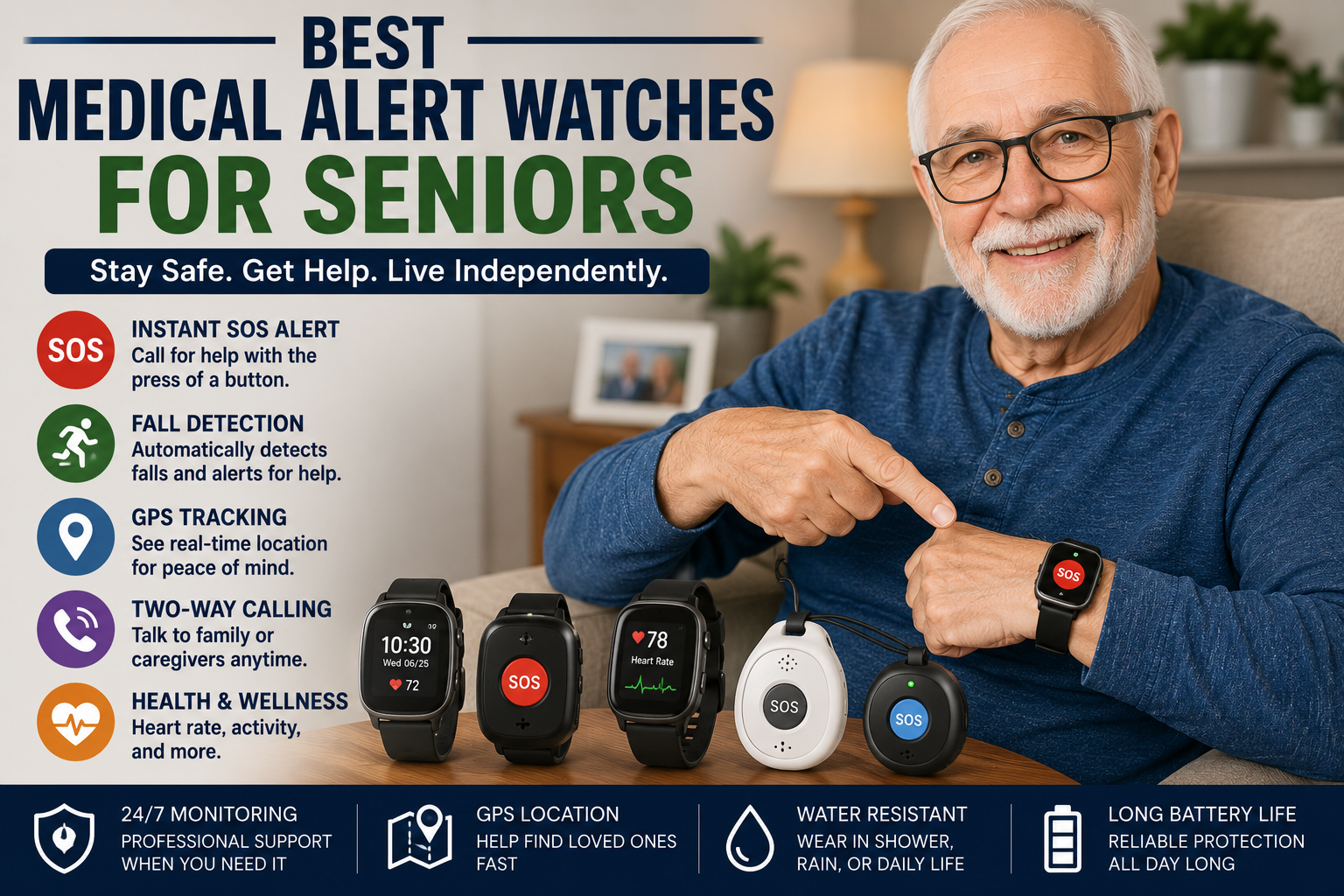 Best Medical Alert Watches and Wearable SOS Devices for Seniors