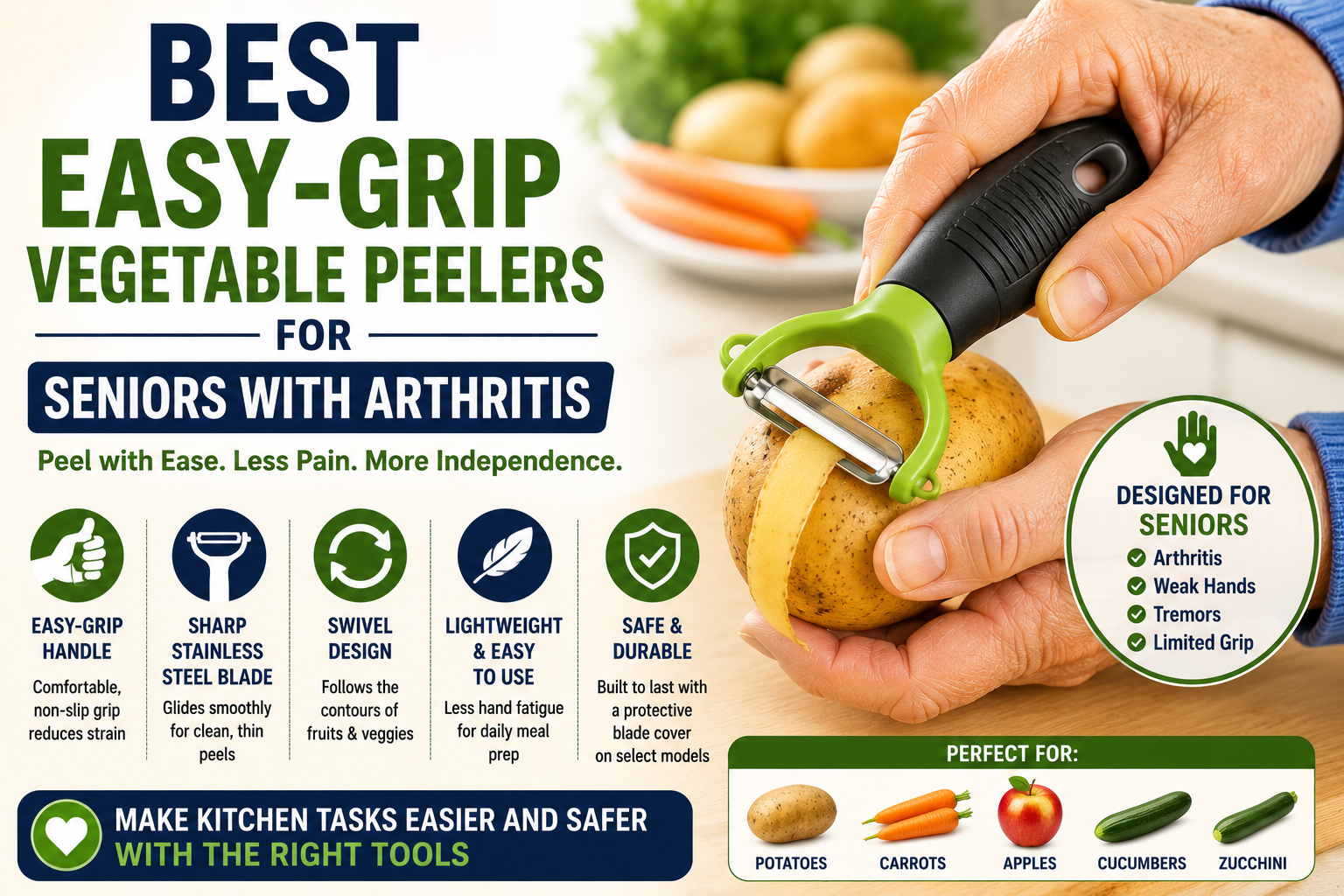 Best Easy-Grip Vegetable Peelers for Seniors with Arthritis